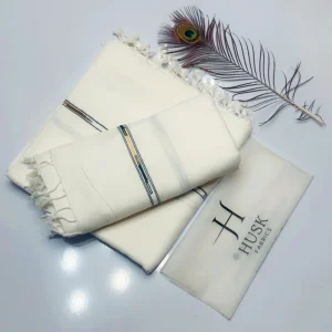 White Pashmina wool shawl