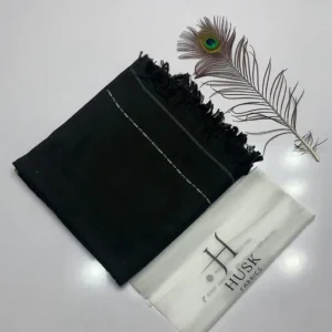 Black wool Pashmina shawl for men